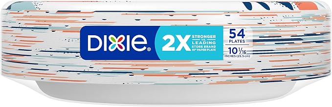 Dixie Large Paper Plates, 10 Inch, 2X Stronger*, Microwave-Safe, Soak-Proof - Image 10