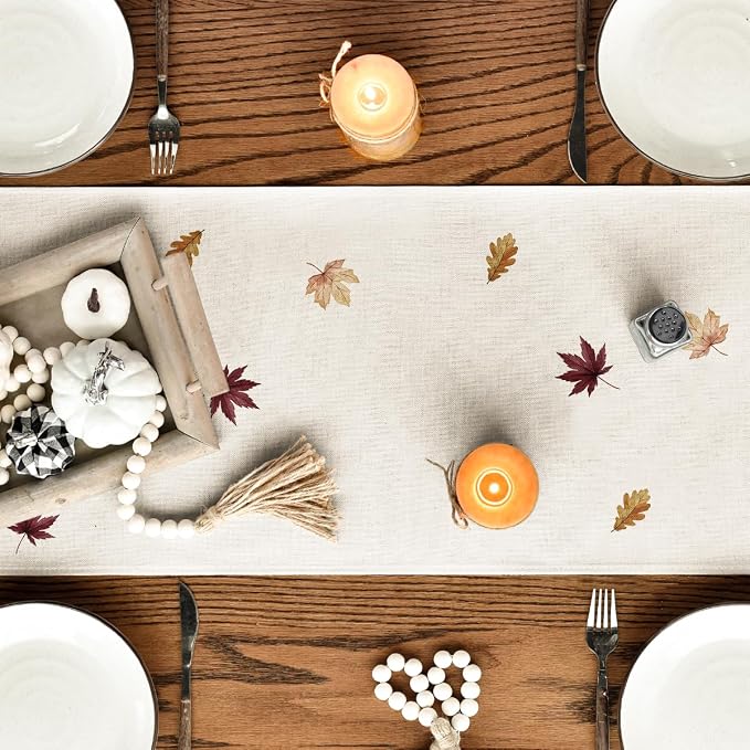 Artoid Mode 210 GSM Fall Table Runner 13x90 Inch Home Party Decor | Watercolor - Image 4
