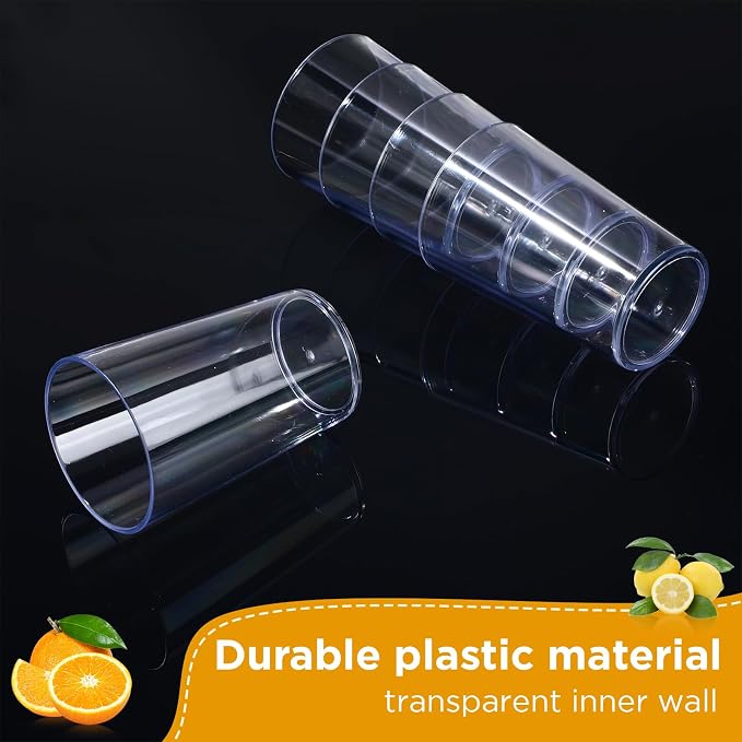 Meanplan 12 Pack Plastic Reusable Drinking Glasses Restaurant Grade 8 oz - Image 3