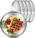 6 Stainless Steel Plates, 7.8 inch 304 Metal Camping Plate, Reusable Food by Offiper