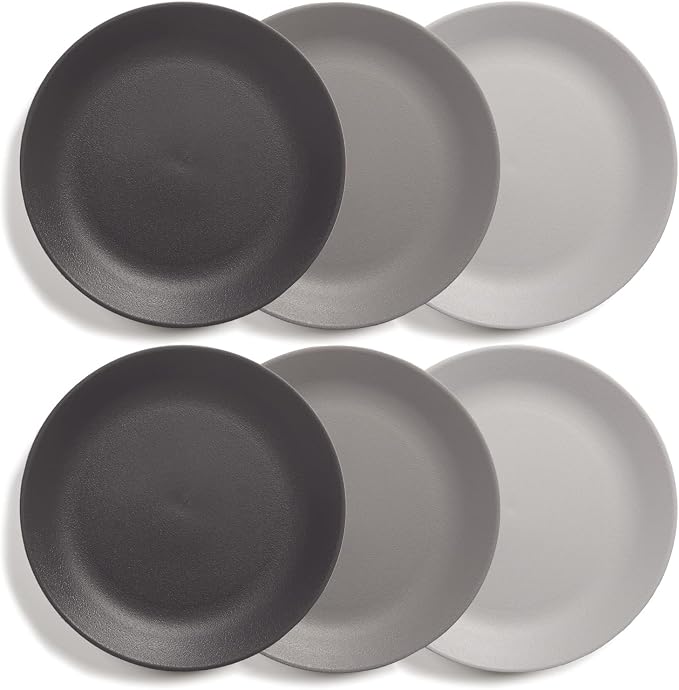 US Acrylic Everest Ultra-Durable Plastic 10 inch Dinner Plates in Grey Stone | by USAcrylic