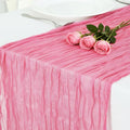 12 Pack Rose Pink Cheesecloth Table Runner 120 Inch Boho Wedding Decor | by Fixwal