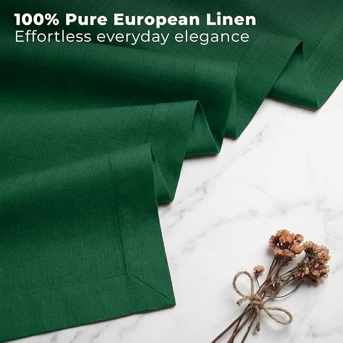 Classic Linen™ by D'Moksha Eden Green Table Runner 72 Inches Long, 100% Pure - Image 2