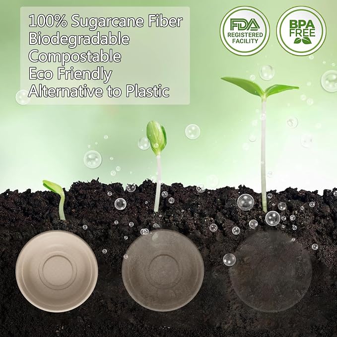 16 Oz Disposable Bowls Heavy Duty Small Paper Bowls made of 100% Compostable - Image 3