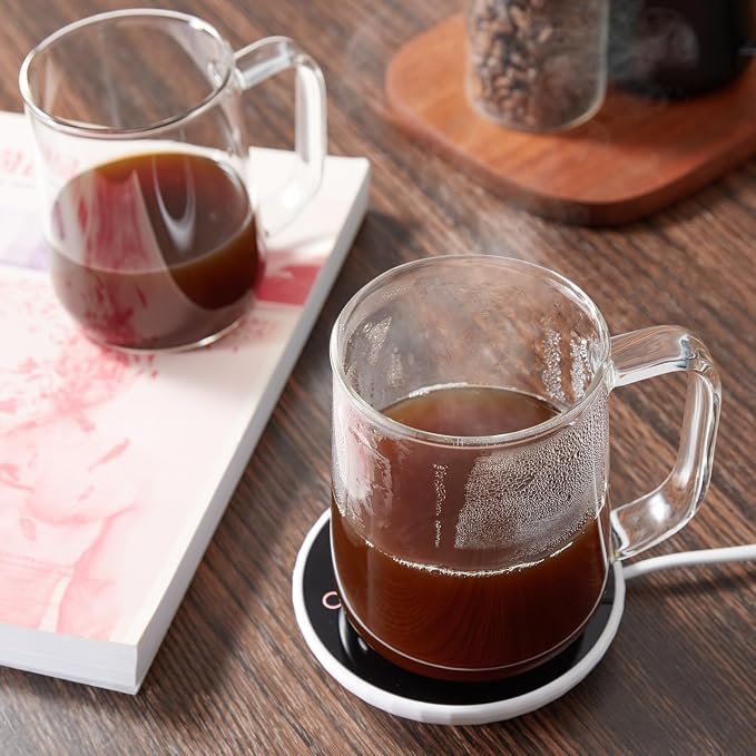 Large Glass Coffee Mugs, 20 oz Glass Coffee Cups Set of 2, Hot/Cold Beverages - Image 5