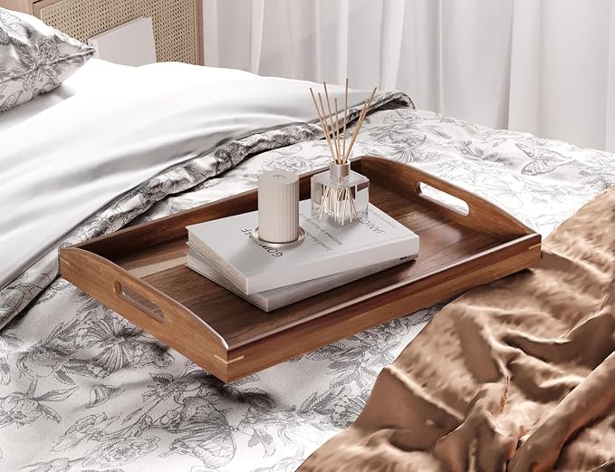 Acacia Wood Set of 2 Serving Trays - Image 6