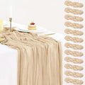 12 Pack Champagne Cheesecloth Table Runner 35x120 Inches, Summer Cheese Cloth by BlueTopCoLtd