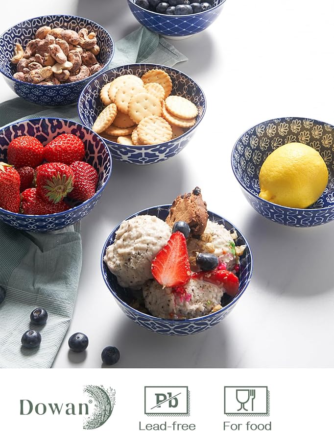 DOWAN Small Dessert Bowls Set of 6, Ice Cream Bowls 10 OZ, 4.5 Inch Ceramic - Image 4