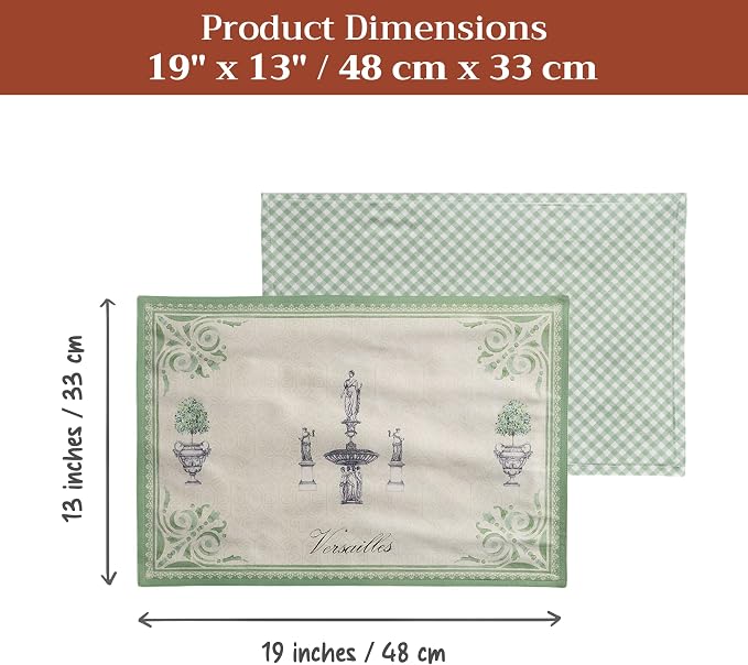 Maison d' Hermine Placemats Set of 2 Reusable 100% Cotton | Cloth Place Mats - Image 7