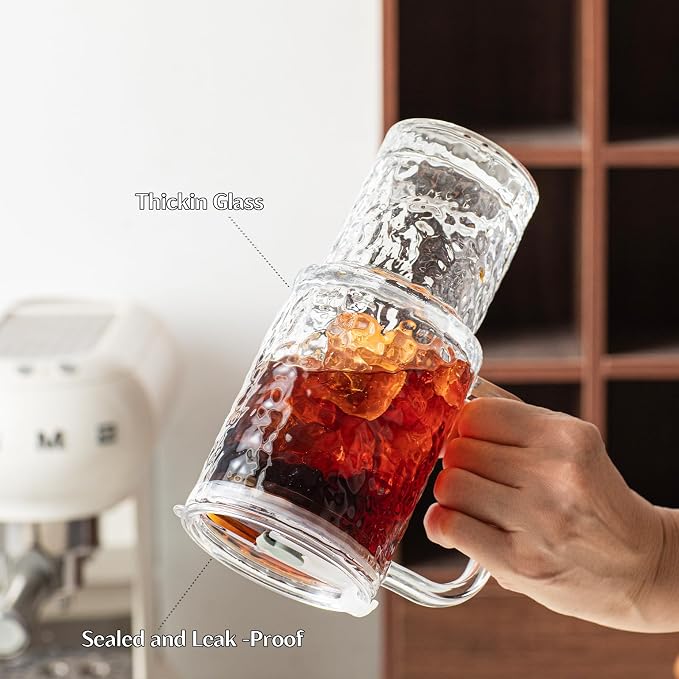 INSETLAN 24 oz Water Ripple Glass Tumbler - Image 5
