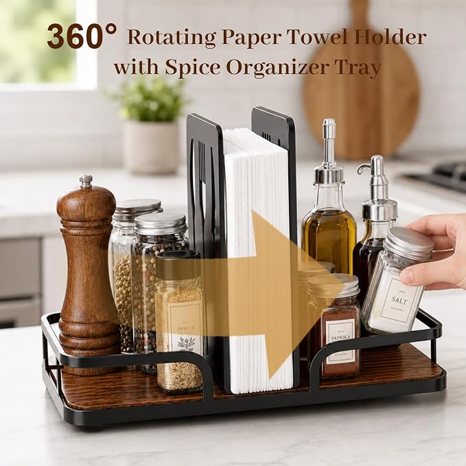 Napkin Holder for Table with Salt and Pepper Shakers Caddy, Farmhouse Kitchen - Image 2
