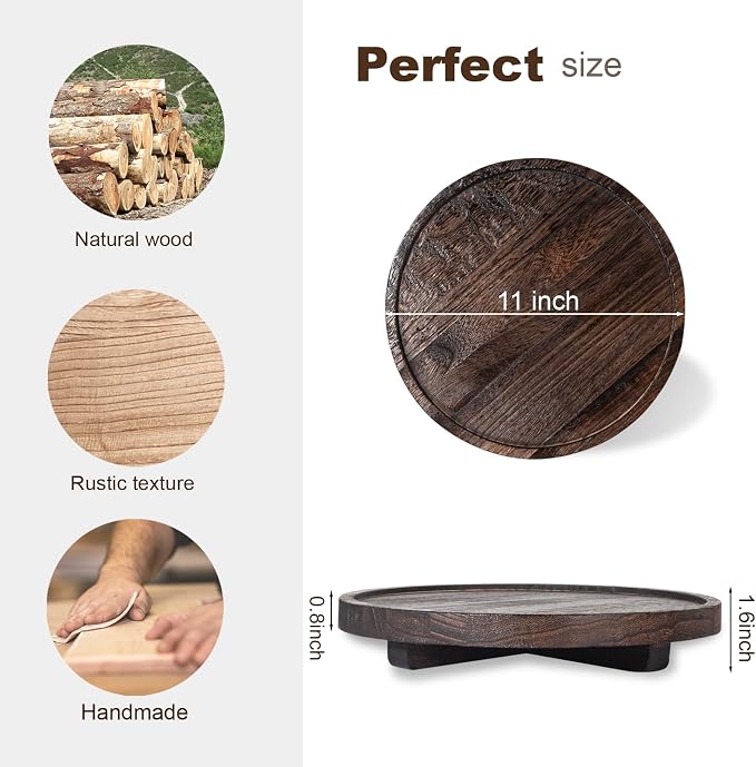 Round Decorative Tray Farmhouse Kitchen Decor Soap Dish, Lightweight, Easy Clean - Image 2