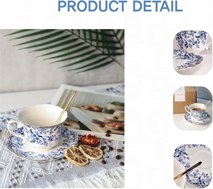 Vintage Floral Porcelain Tea Cup and Saucer Set - Image 4