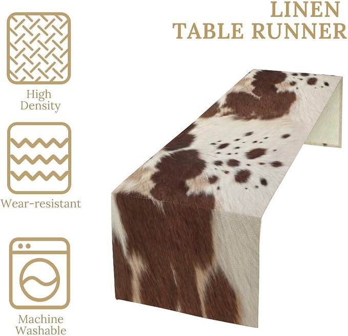 Cow Print Table Runner, 13x60 Inch - Image 4