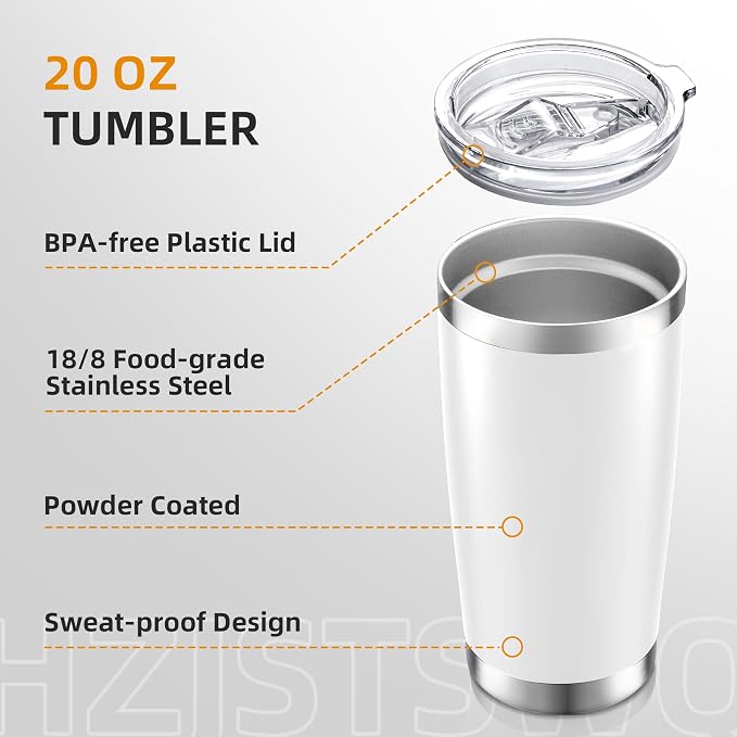 20 oz Tumbler with Lid Stainless Steel Insulated Tumblers, 1 Pack | Leak Proof - Image 3