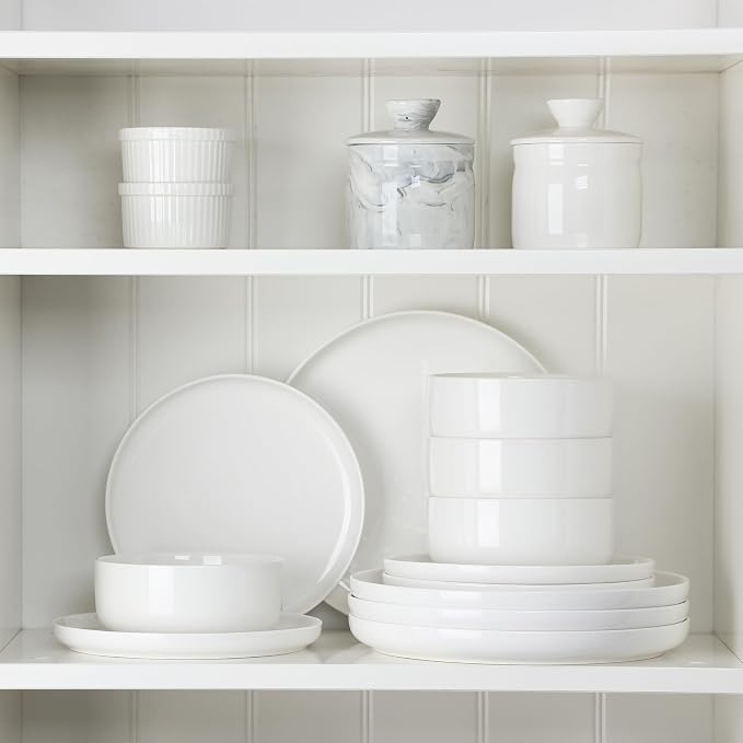 MALACASA Plates and Bowls Sets, 12 Pieces Porcelain Dinnerware Sets Dishware - Image 6