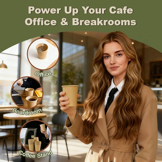 3 oz 300 Pack Disposable Coffee Cups, Bulk Brown Disposable Paper Cups - Image 7