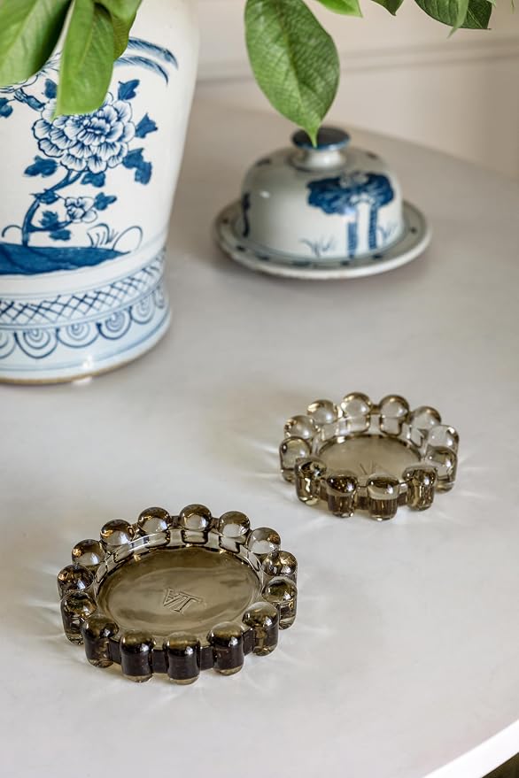 Home Collection Original Smoky Glass Large Bubble Candle Dish | Votive and - Image 5