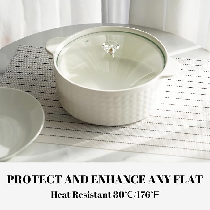 Placemats Set of 6 Vinyl/Plastic Woven Place Mats - Image 4