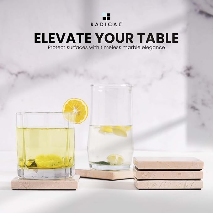 Radicaln Square Marble Coasters Set of 6 - Image 3