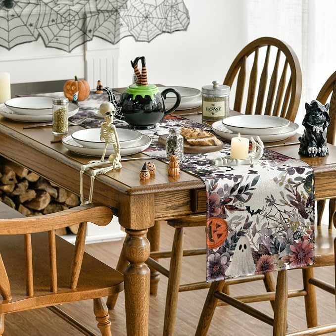 Artoid Mode 210 GSM Halloween Table Runner 13x90 Inch Home Party Decor | - Image 4