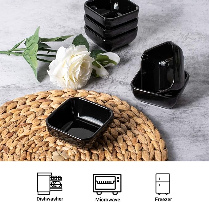 DELLING 3 Oz Porcelain Dip Bowls Set of 6, Soy Sauce Dish, Condiment Cups - Image 4