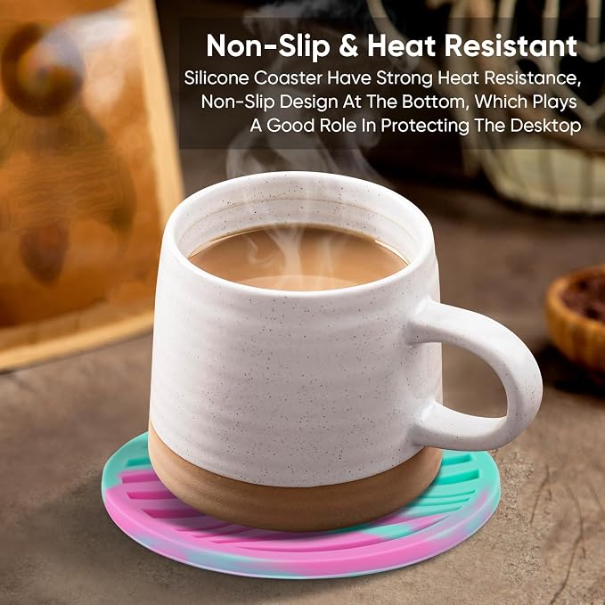 6 Pack Rubber Drink Coasters Plastic Coaster - Image 2