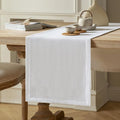 Burlap Style Farmhouse Table Runner, 14x48 Inches White | Thick Durable Fabric by ZEEMARTONLINE