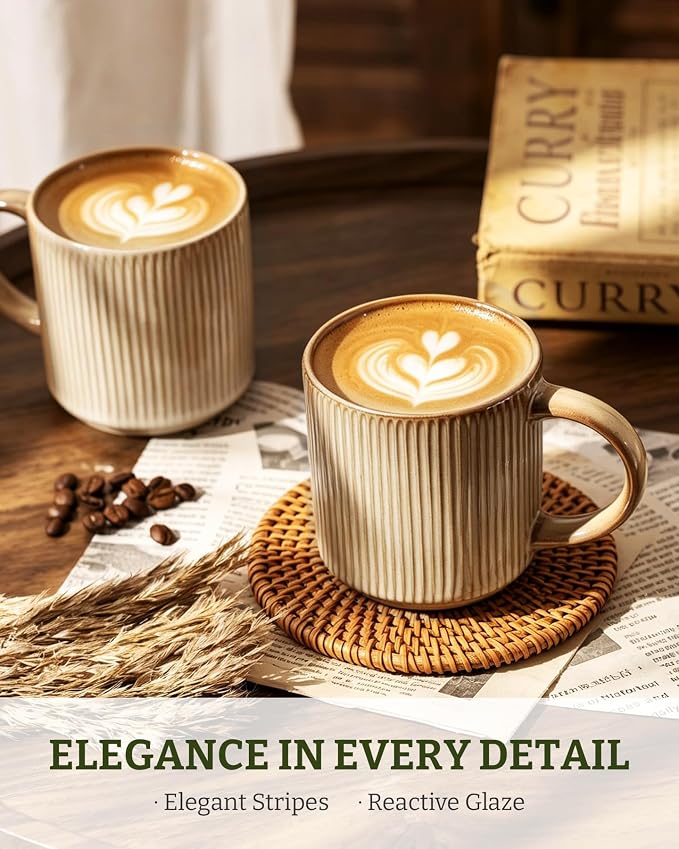 famiware Coffee Mug Set for 4, Star 12 oz Catering Mugs Cup Set - Image 2