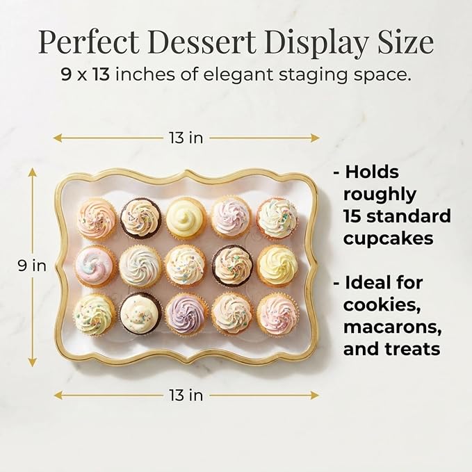 Decorative Gold Rim Display Trays 10 Pack 9 x 13 Inch Cardboard Platters | - Image 4
