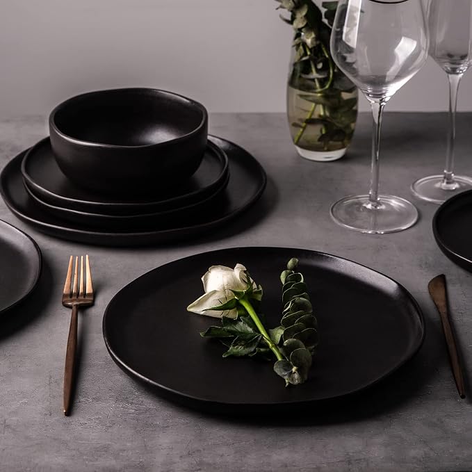 AmorArc Ceramic Dinner Plates Set of 6, 10.25 Inch Stoneware Dishes Set | Wavy - Image 7