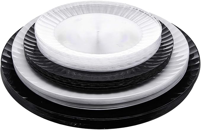 Party Essentials Deluxe Quality Hard Plastic 40 Count Party/Dinner Plates - Image 4