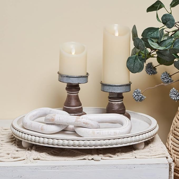 HPC Decor 12in Round Wood Tray - Image 3