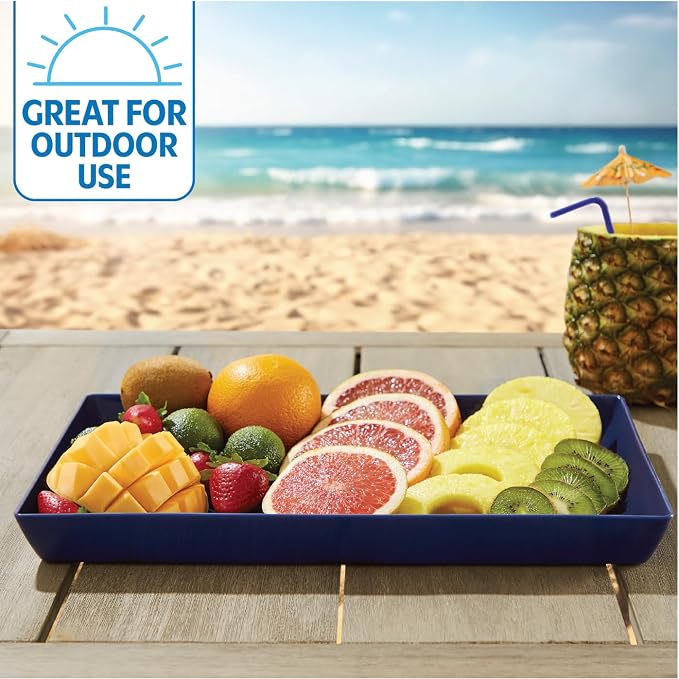 US Acrylic Coastal Plastic Serving Trays 15” x 10” | Large Unbreakable Reusable - Image 7