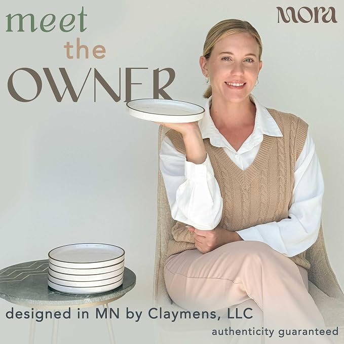 MORA Ceramic Flat Plates Set of 6-8 in - Image 3