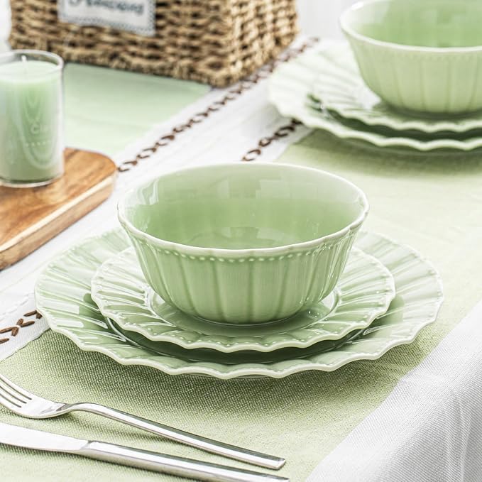 HOMBENE Green Porcelain Fruit Bowls, 4.7 Inch Serving Bowls, Ice Cream Bowl - Image 4