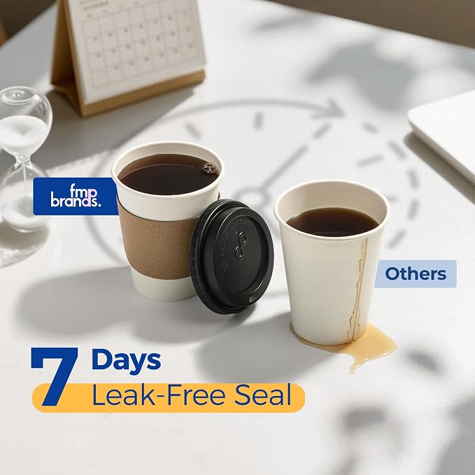 Fit Meal Prep 100 Pack 12 oz Disposable Coffee Cups - Image 4