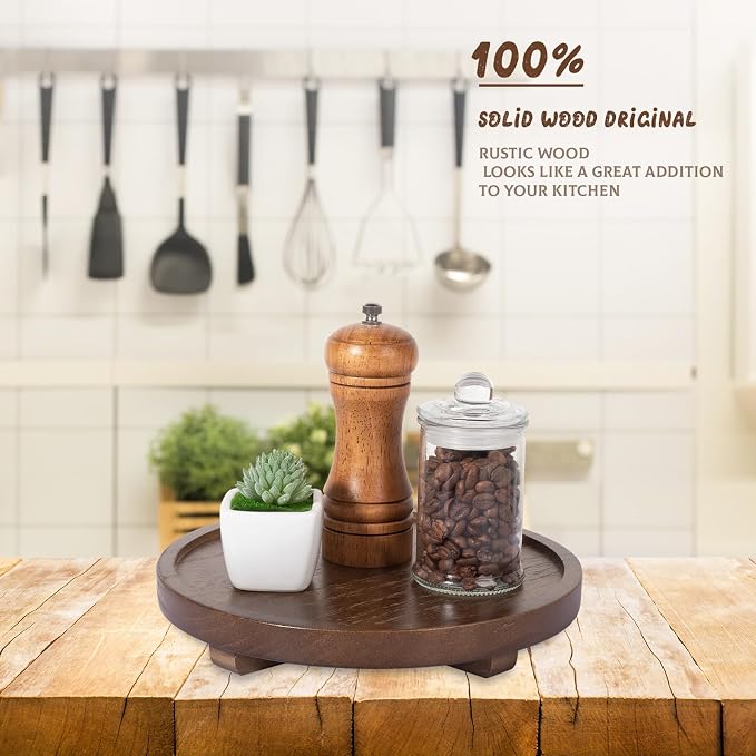 Round Decorative Tray Farmhouse Kitchen Decor Soap Dish, Lightweight, Easy Clean - Image 2