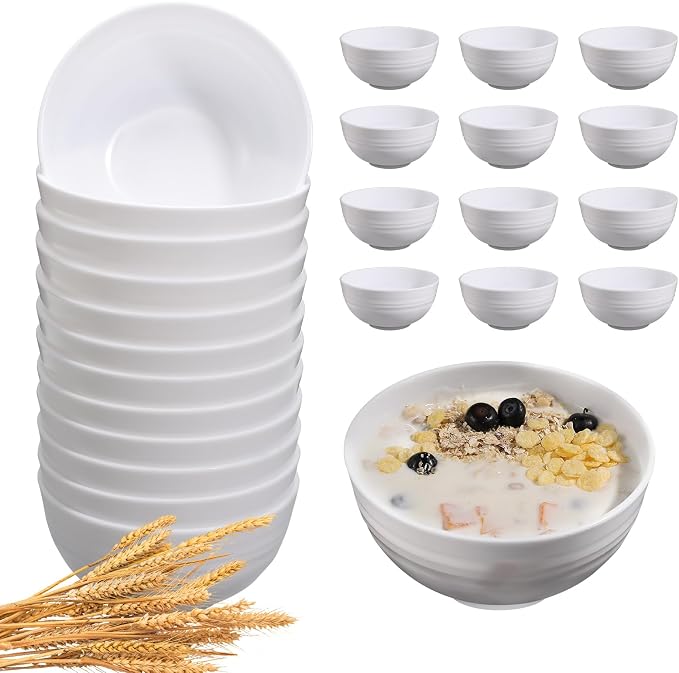 12 Pcs Unbreakable Cereal Bowls Set, 26 Oz Wheat Straw Bowls Set, Microwave & by StayHealthyStayHappy