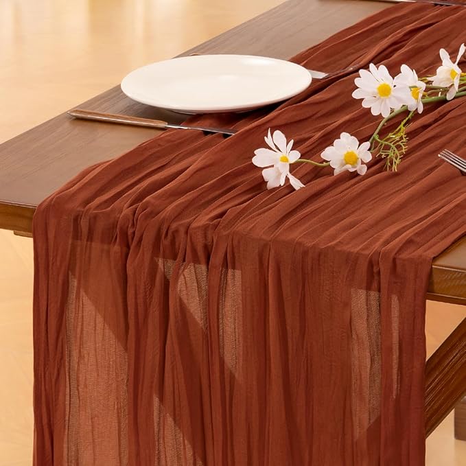 Cheesecloth Table Runner Fall Boho Wedding Birthday Party Home Decor | by Socomi