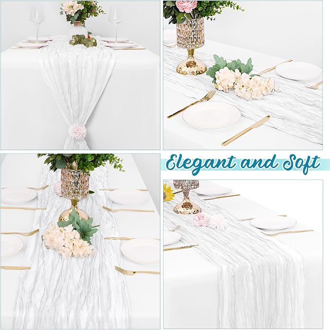 16 Pack White Cheesecloth Table Runners 20x120 Inch Gauze Table Runner Cheese - Image 4