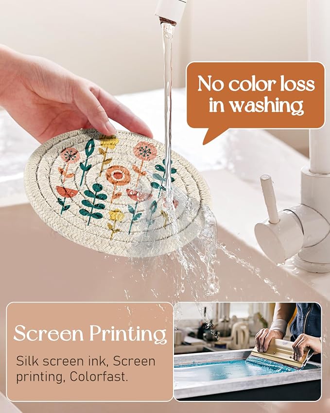 Absorbent Cup Coasters Set of 6 - Image 2