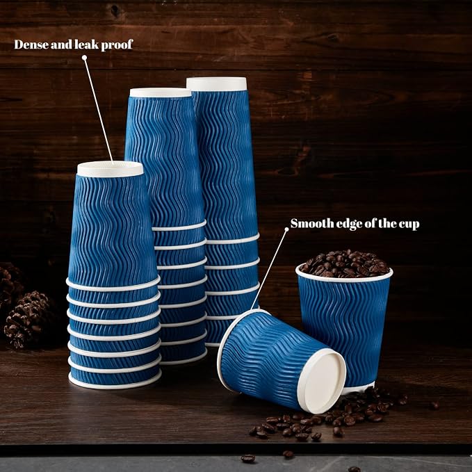 Lamosi 4 Pack 8oz Ripple Disposable Insulated Cups - Image 4