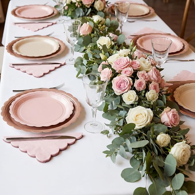110 Pcs Boho Party Supplies Plates and Napkins Tableware Set Serve 25 Guests - Image 6