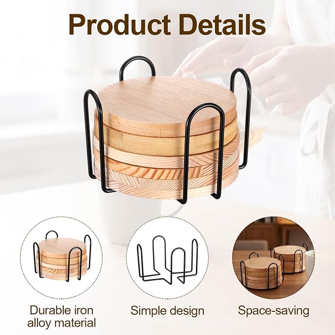 20 Pcs Metal Coaster Holder Square 4 Inch Iron Coaster - Image 3