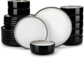 vancasso PLAYA Plates and Bowls Sets, 24 Pieces Beige Dinnerware Sets by vancasso