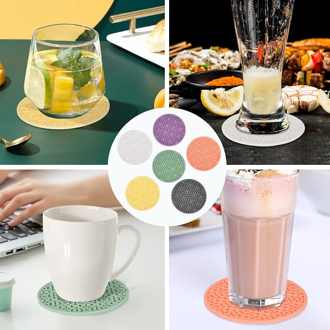 Silicone Coasters for Drinks, Cute Cup Coaster, Colorful Coasters for Coffee - Image 6