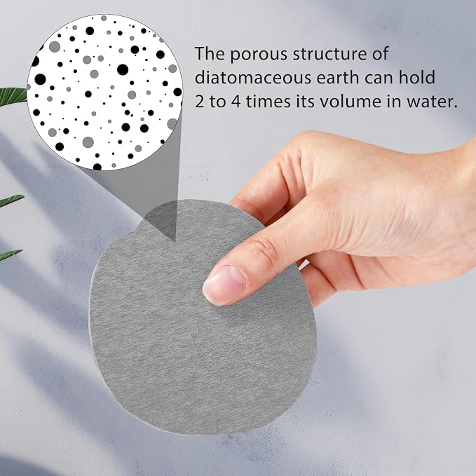 Diatomaceous Earth Coasters Set of 8，Cool Absorbent Quick-Dry Drink Coasters - Image 4