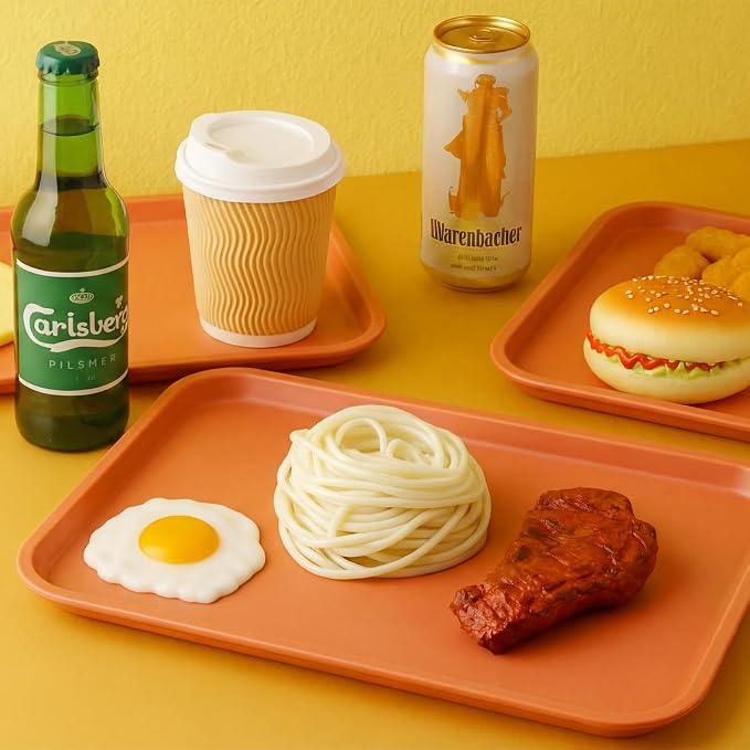 Gerrii 18 Pcs Plastic Fast Food Trays Bulk Restaurant Serving Cafeteria Tray - Image 5