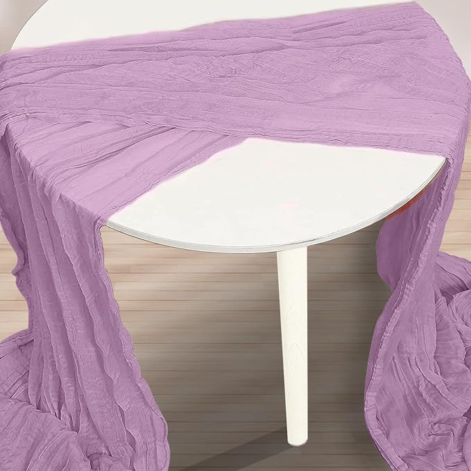 6 Pack Lilac Cheesecloth Table Runner 35x120 Inch 10Ft Rustic Gauze Cheese - Image 2
